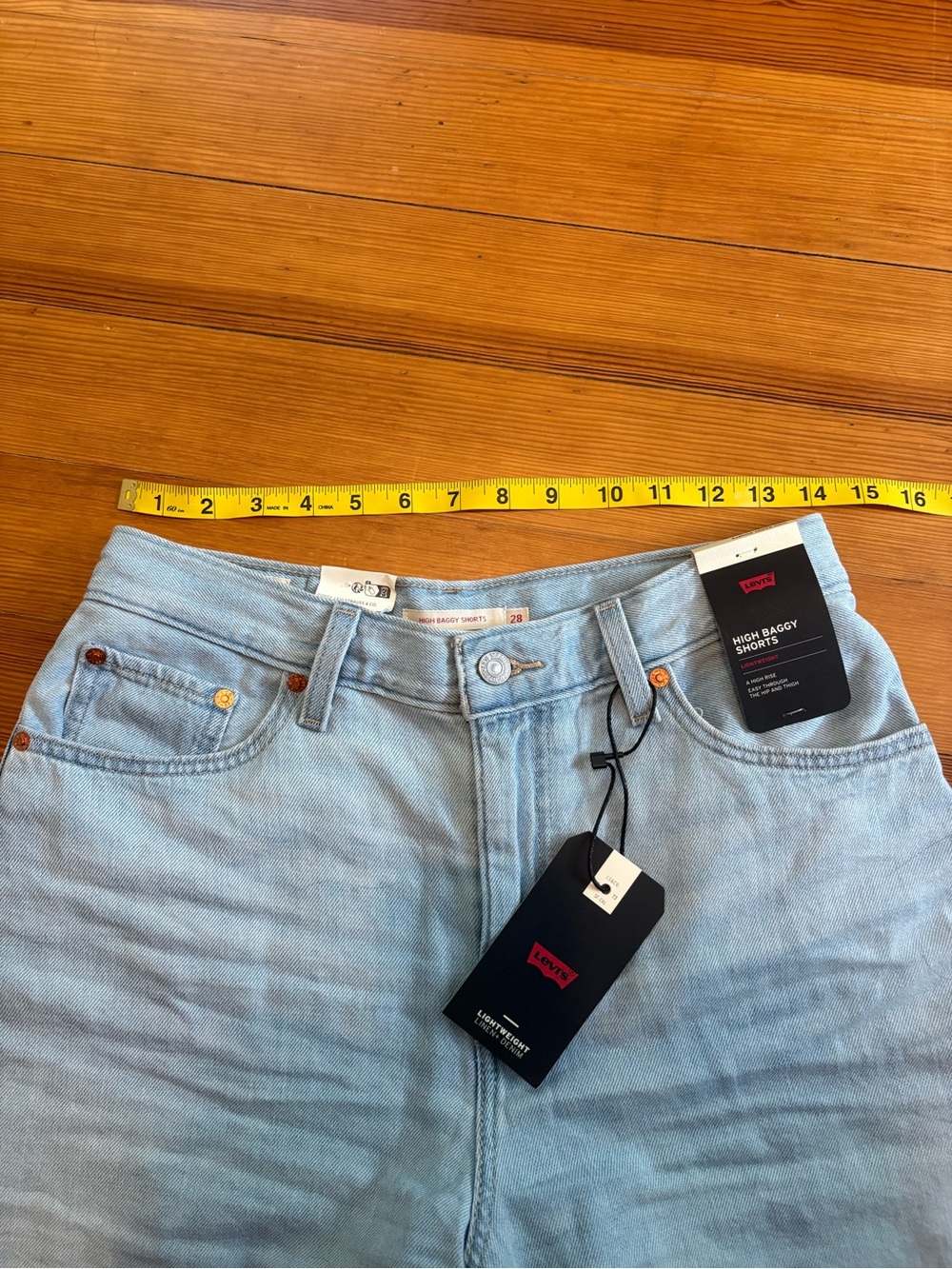 High Rise Baggy Linen+ Denim Lightweight Women's Shorts - Picture 6 of 7